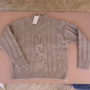 Love Stitch Soft Knit Sweater - Gray/Taupe